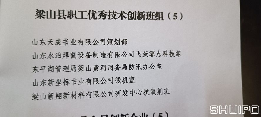 梁山縣職工優秀技術創新班組